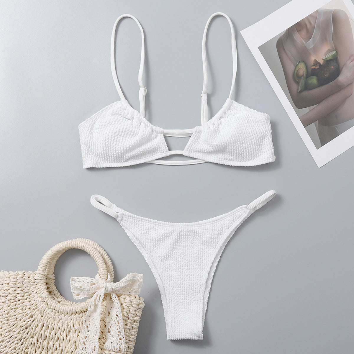 Bikini deux pièces texturé élégant pour femme