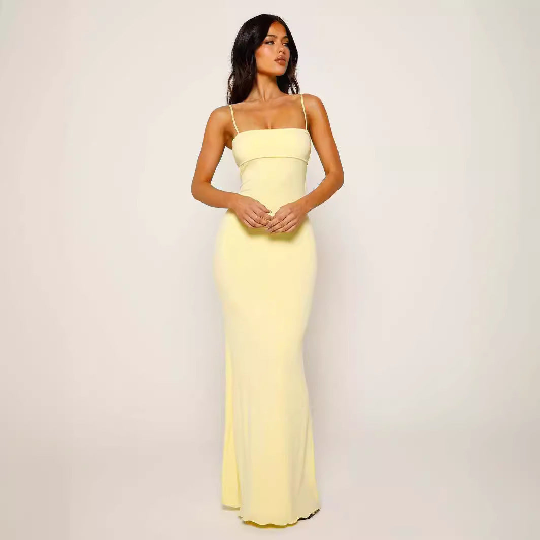 Robe Dos Nu Ajustée à Bretelles