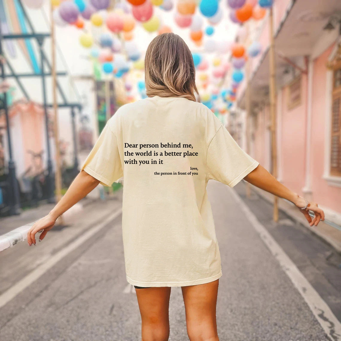 "T-shirt décontracté à message inspirant"