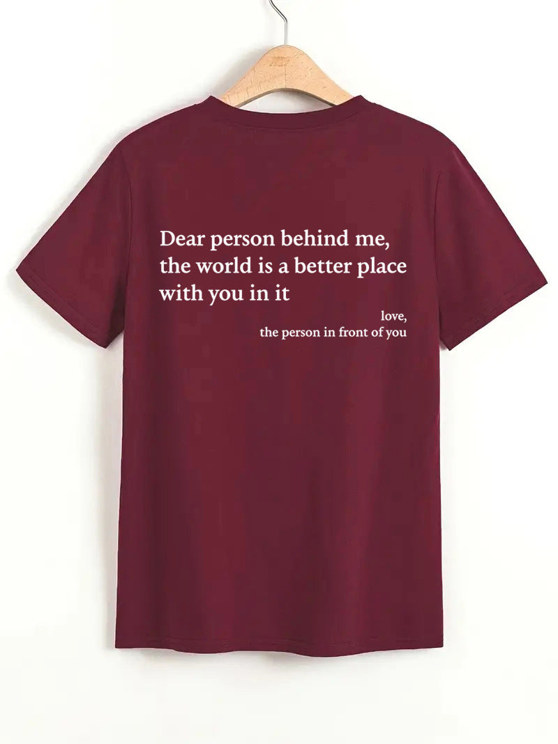 "T-shirt décontracté à message inspirant"