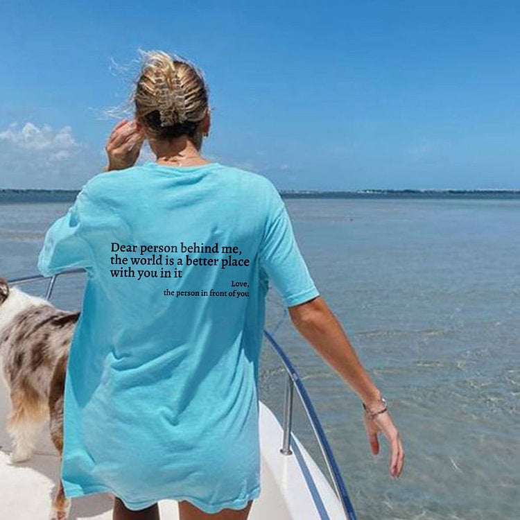 "T-shirt décontracté à message inspirant"
