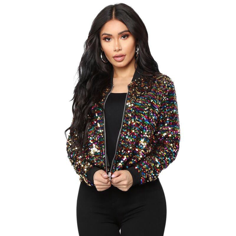 Veste à paillettes élégante et tendance pour femme