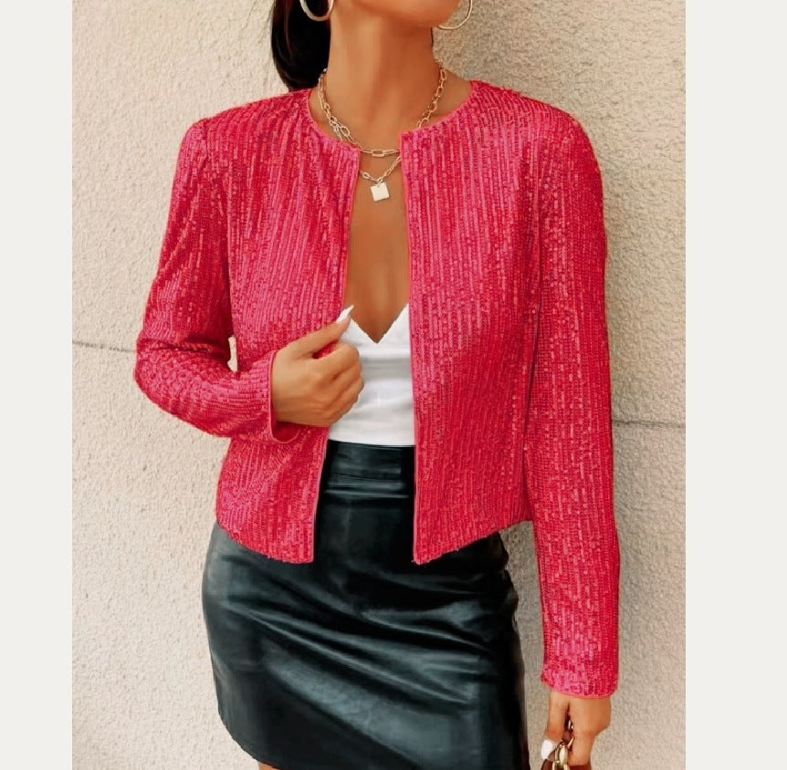 Veste à paillettes élégante et tendance pour femme