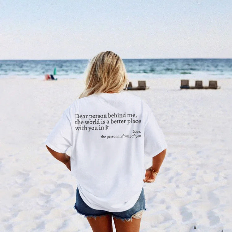 "T-shirt décontracté à message inspirant"