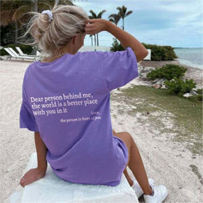 "T-shirt décontracté à message inspirant"