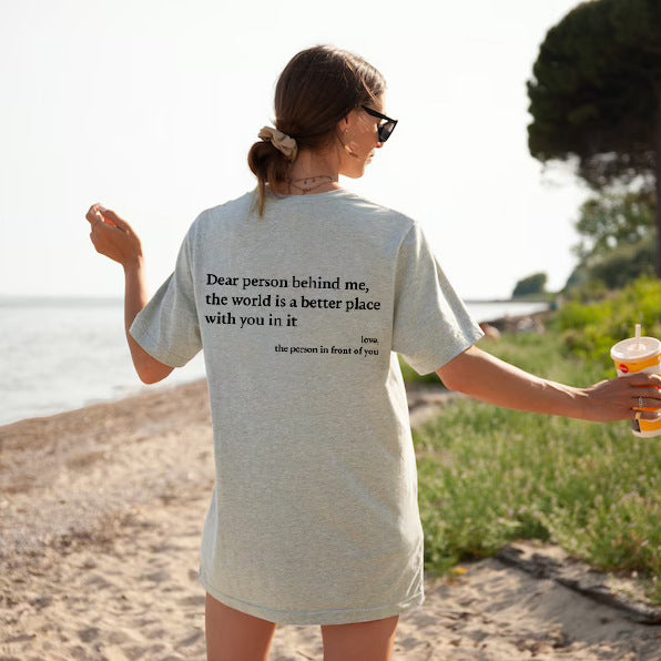"T-shirt décontracté à message inspirant"