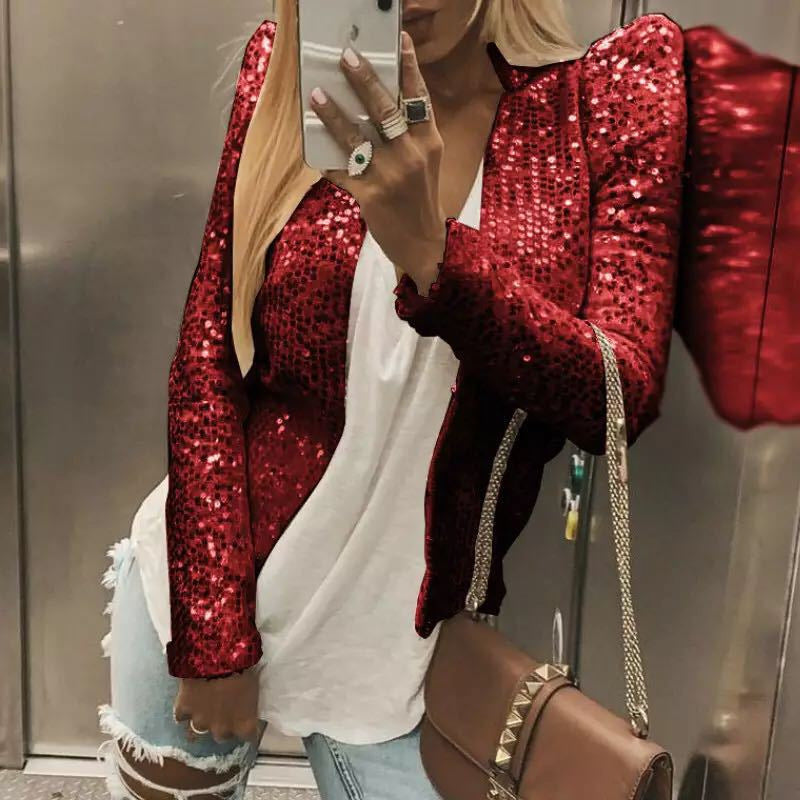 Veste à paillettes élégante et tendance pour femme