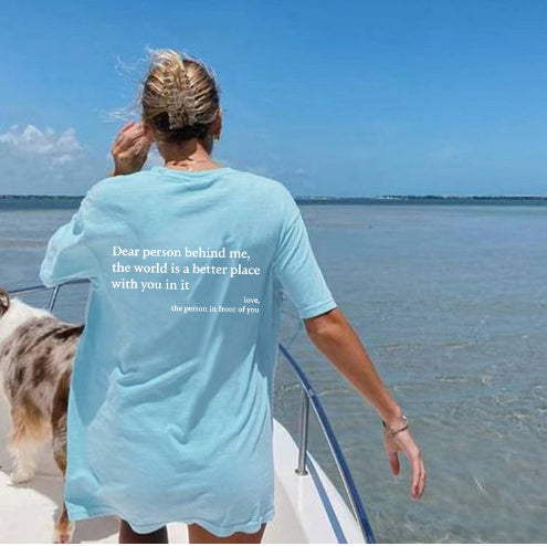 "T-shirt décontracté à message inspirant"