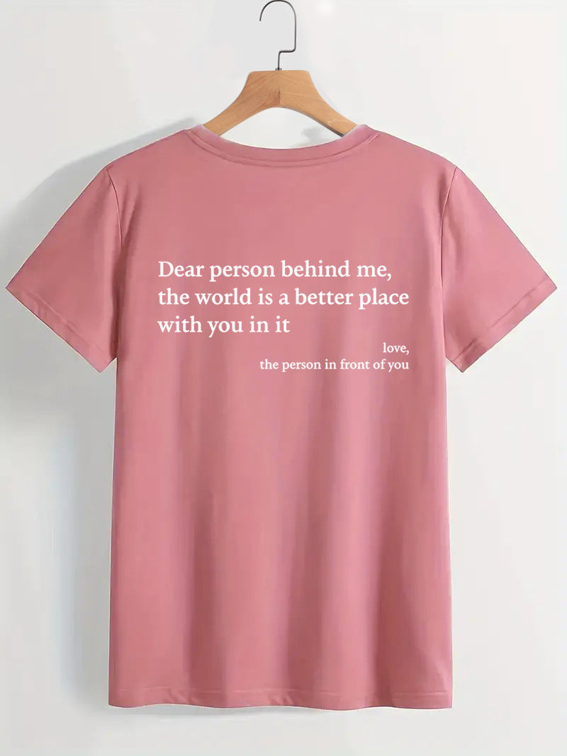 "T-shirt décontracté à message inspirant"