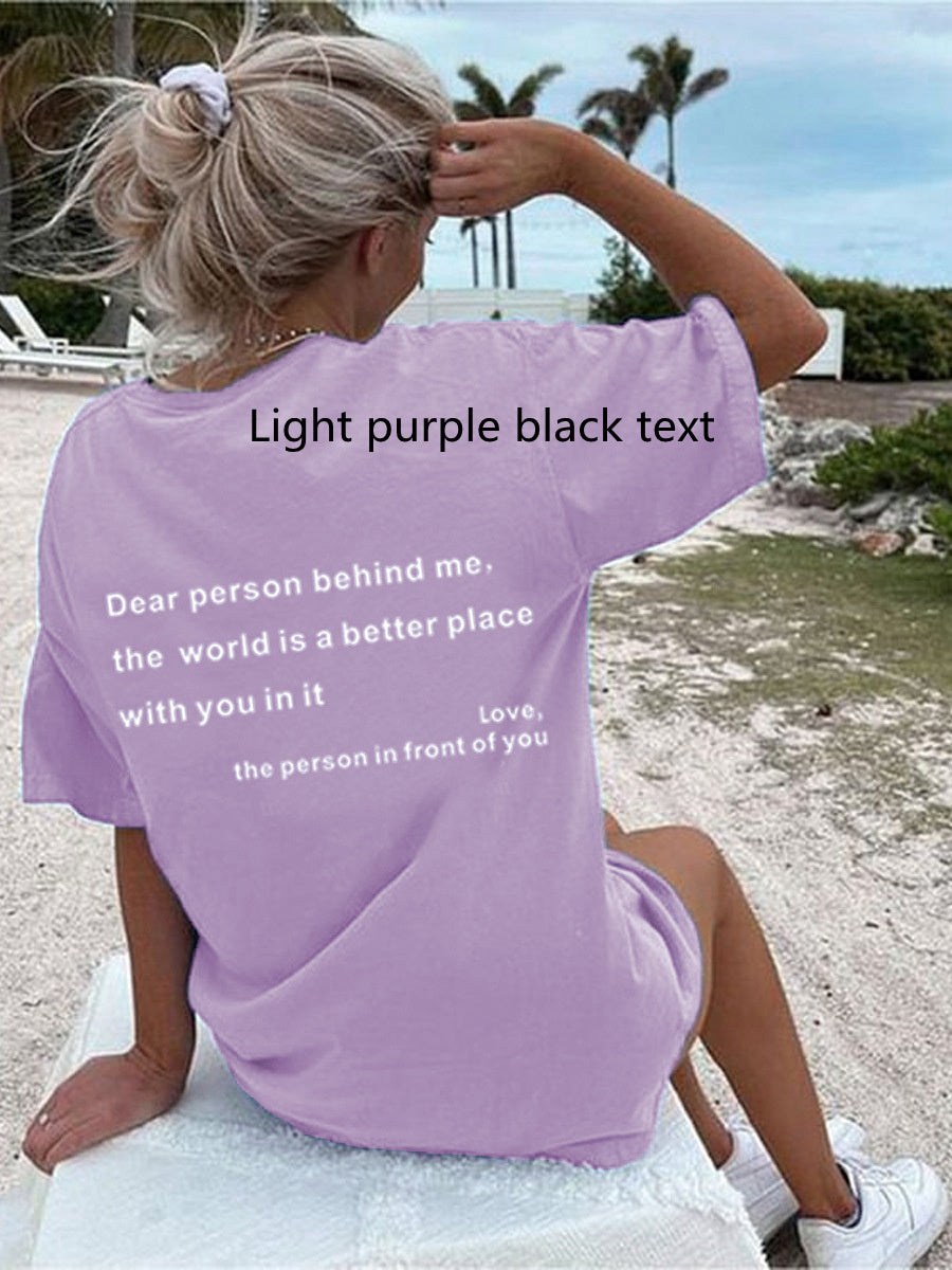 "T-shirt décontracté à message inspirant"