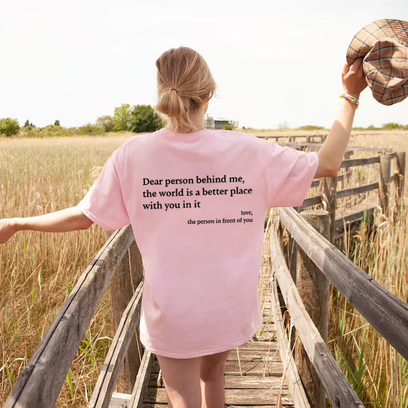 "T-shirt décontracté à message inspirant"
