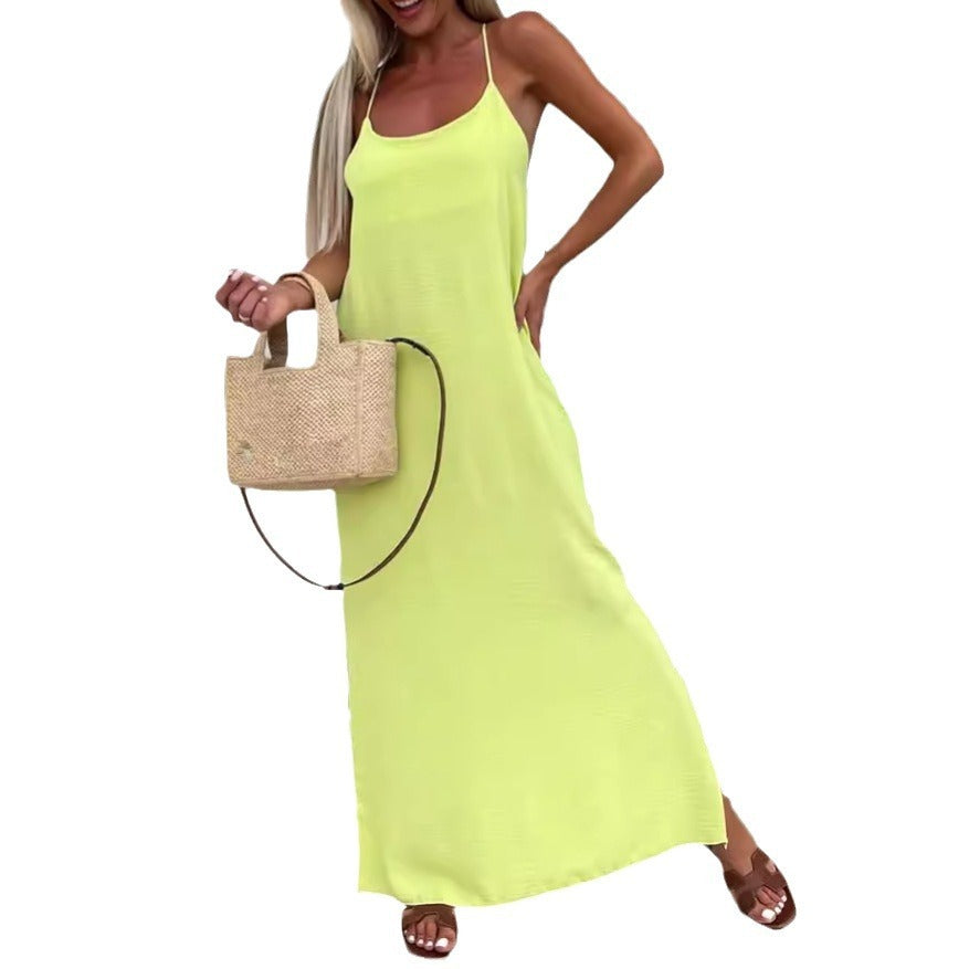 Robe de Vacances Grande Taille à Bretelles Lâches