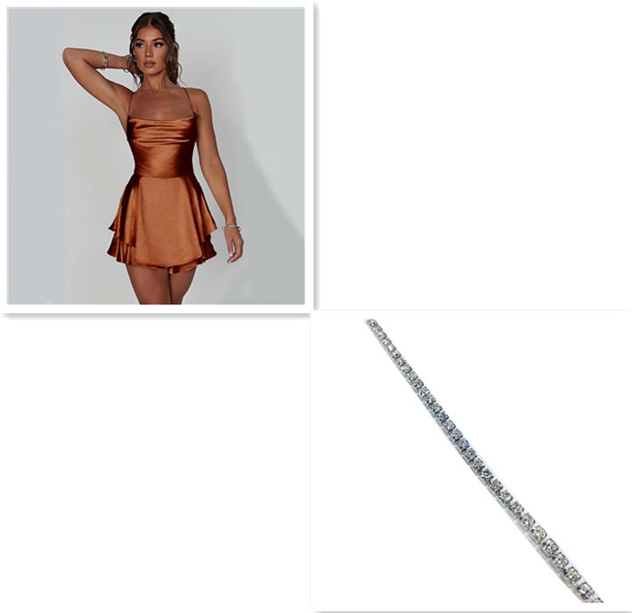 Mini-Robe Satinée Glamour à Lacets
