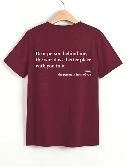 "T-shirt décontracté à message inspirant"