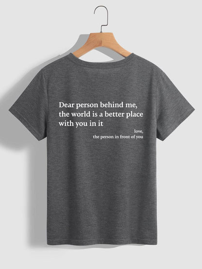 "T-shirt décontracté à message inspirant"
