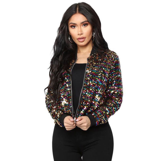 Veste à paillettes élégante et tendance pour femme