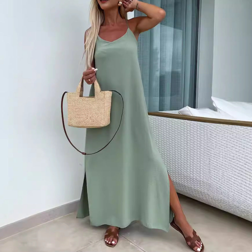 Robe de Vacances Grande Taille à Bretelles Lâches
