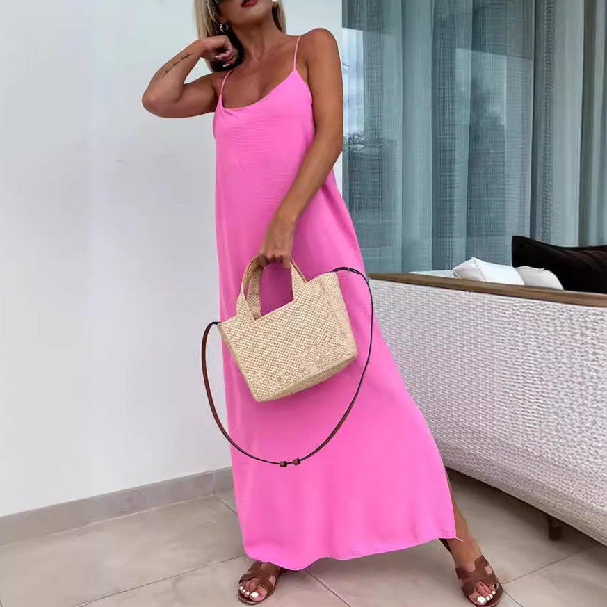 Robe de Vacances Grande Taille à Bretelles Lâches