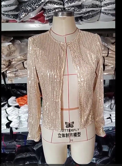 Veste à paillettes élégante et tendance pour femme