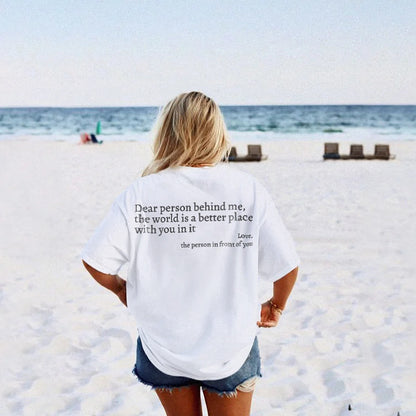 "T-shirt décontracté à message inspirant"