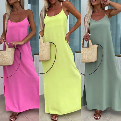 Robe de Vacances Grande Taille à Bretelles Lâches