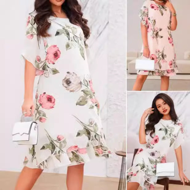 Robe Chic en Mousseline Imprimée – Coupe Fluide