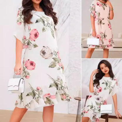 Robe Chic en Mousseline Imprimée – Coupe Fluide