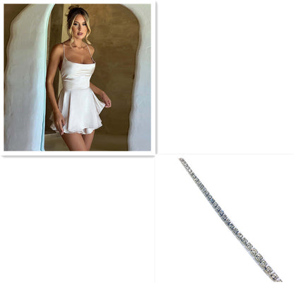 Mini-Robe Satinée Glamour à Lacets