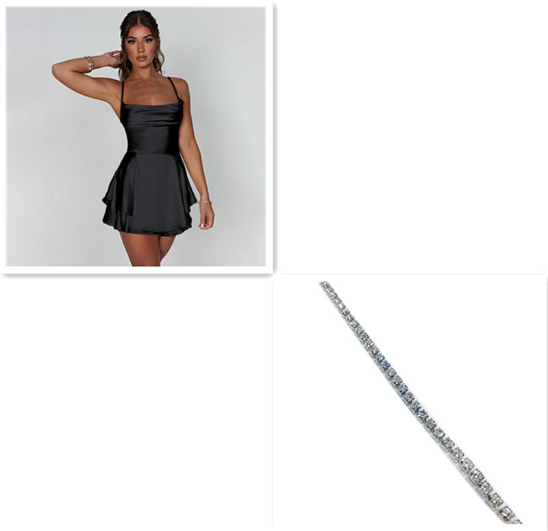 Mini-Robe Satinée Glamour à Lacets
