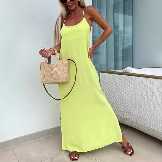 Robe de Vacances Grande Taille à Bretelles Lâches